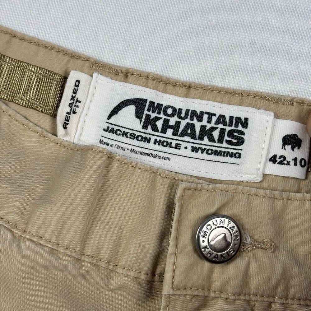 Mountain Khakis Relaxed Fit Shorts Mens 42x10 Tan Cotton Flat Front Outdoor - Picture 4 of 7